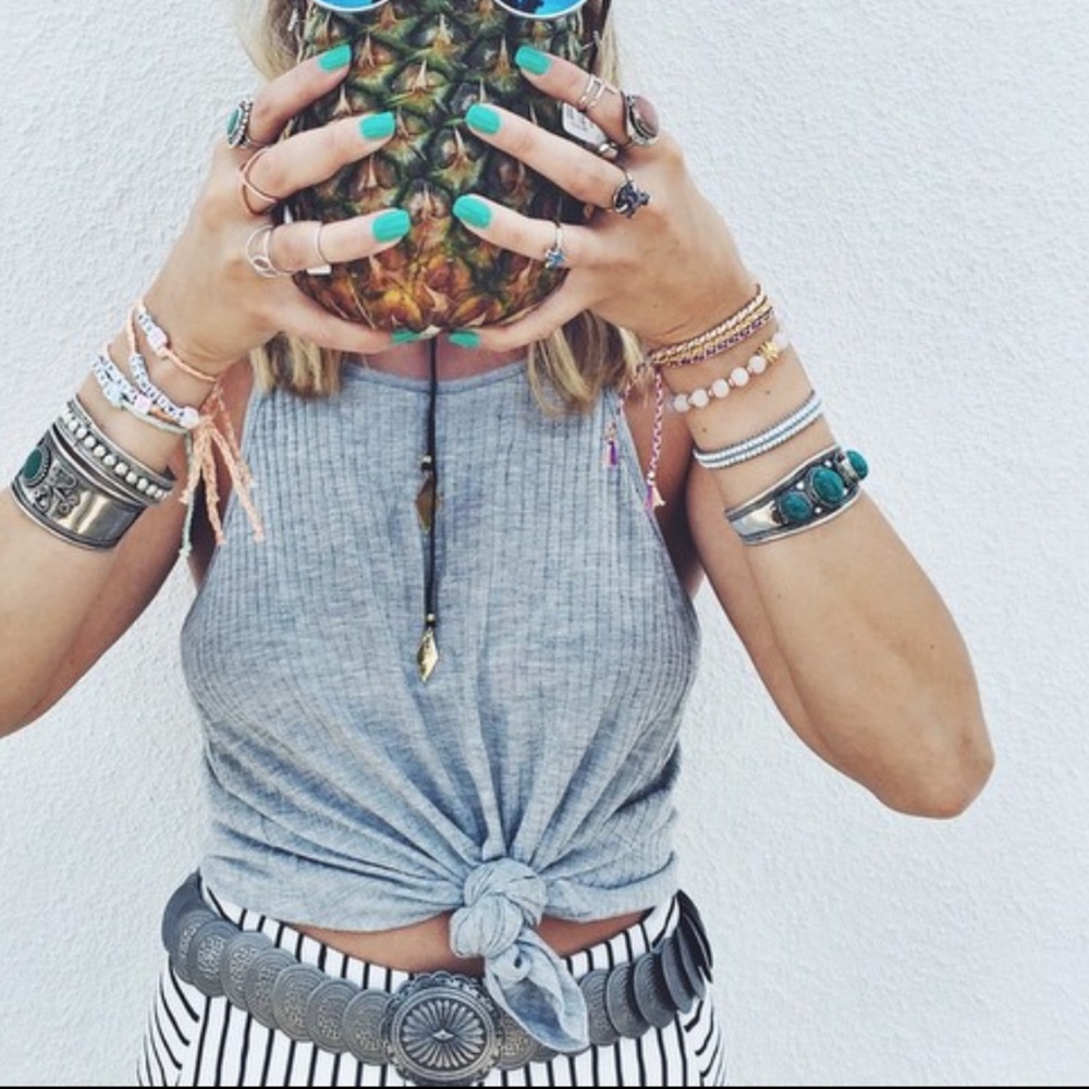 Emma & Sam Grey Ribbed Tank | LF